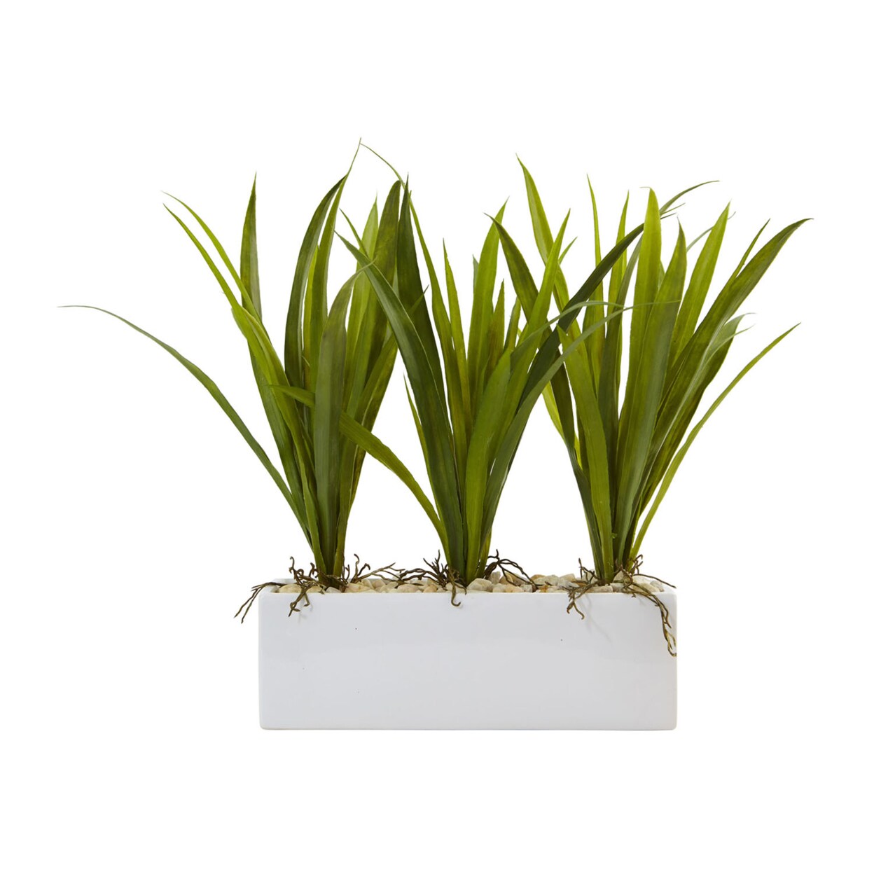 Nearly Natural   Home Decor Grass in Rectangular Planter