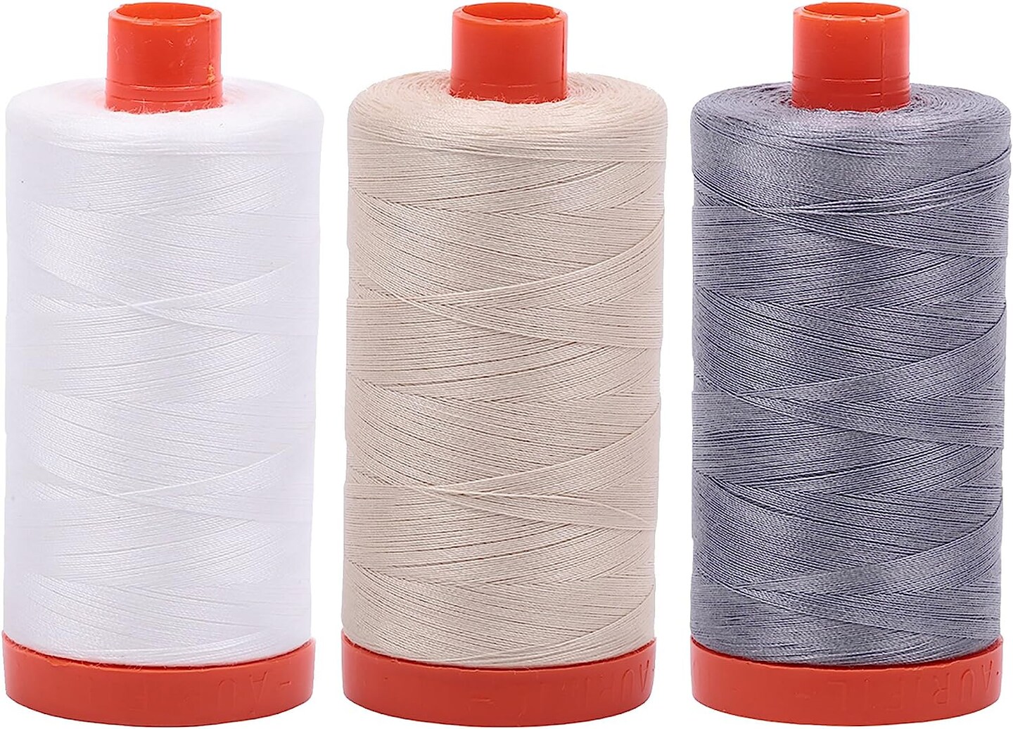 Bundle of Aurifil 50wt Egyptian Cotton Thread, Large 1422 yard Spools, with and without Aurifil Empty Thread Case 12 Spool Capacity (3 Spool Bundles, 2021 2310 2605)