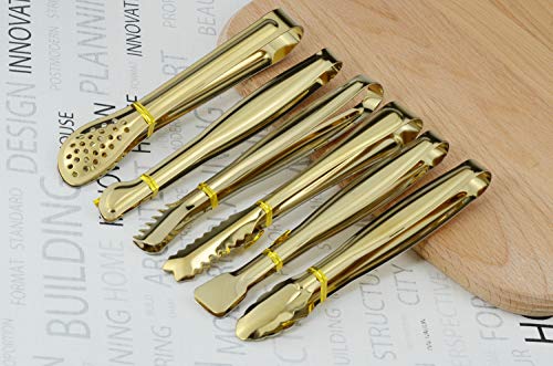 12 Pieces Sugar Tongs Ice Tongs Stainless Steel Mini Serving Tongs  Appetizers Tongs Small Kitchen Tongs for Tea Party Coffee Bar Kitchen  (Gold, Rose Gold,4.3 Inch) 