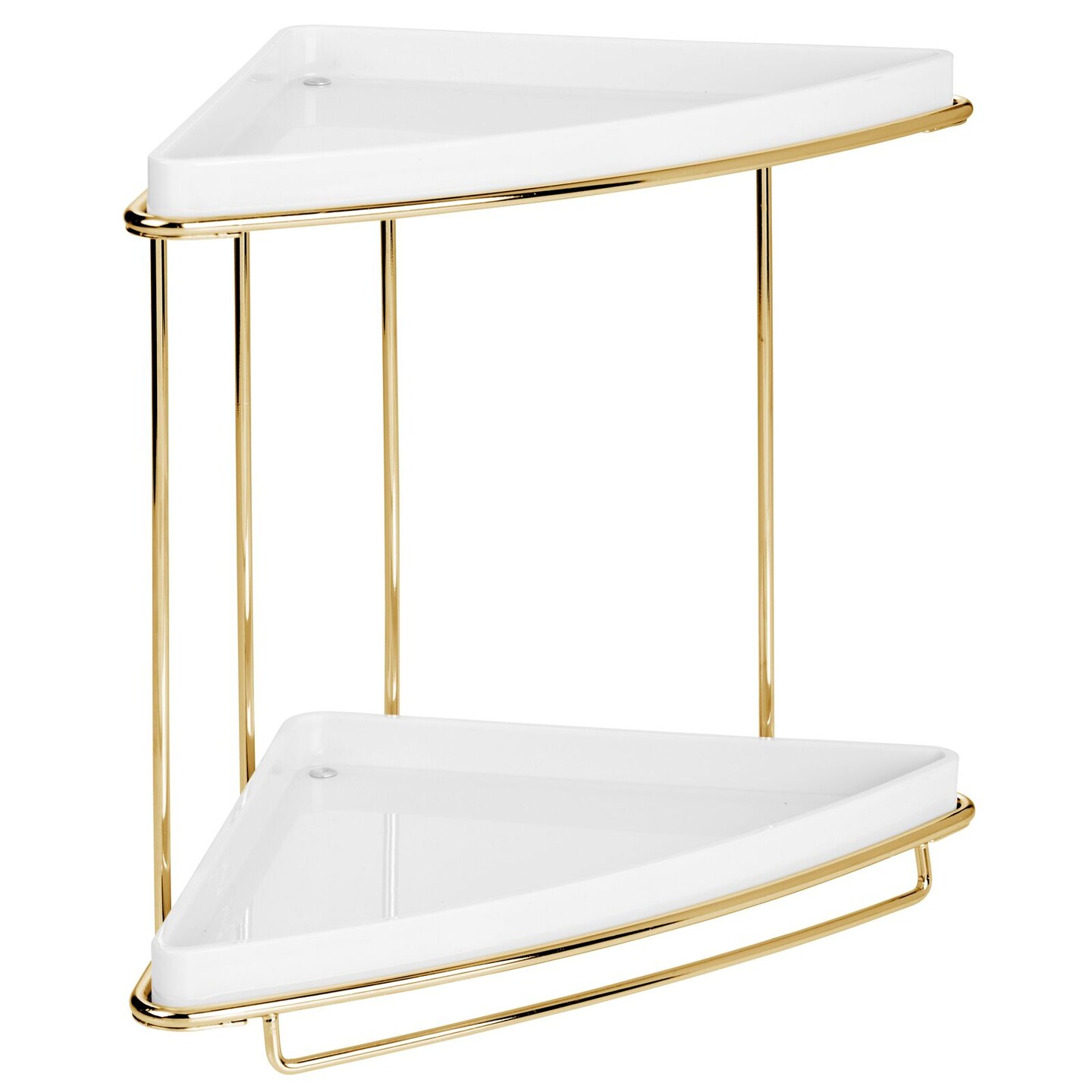 mDesign Metal Bathroom Vanity Corner Storage Caddy, 2 Shelves