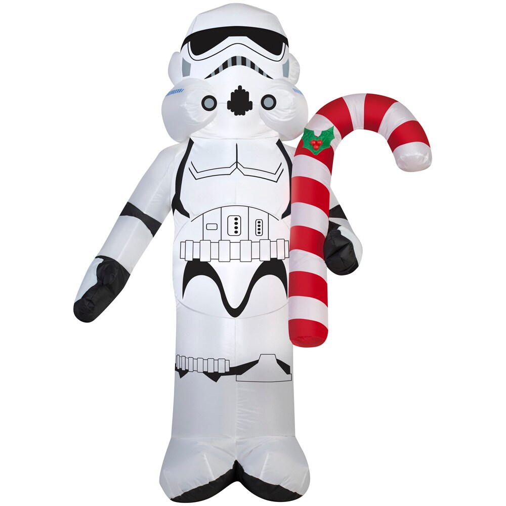 3.5' Gemmy Airblown Inflatable Star Wars Stormtrooper Holding Candy Cane Christmas Yard Decoration 37344