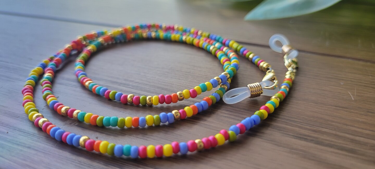 Multicolor Dainty Beaded EyeGlass Mask Chain Sunglass Chain Glasses  Cord Mask Cord| Beaded Chain Strap Gift for Her MakerPlace by Michaels