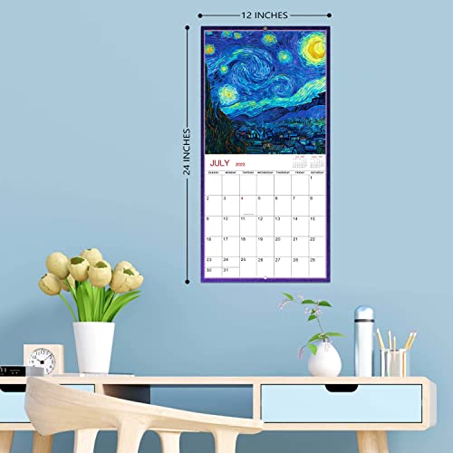 2023-2024 Wall Calendar - Calendar 2023-2024, 18-Month Monthly Wall Calendar 2023-2024, 2023-2024 Calendar from Jul. 2023 - Dec. 2024, 12&#x22; x 24&#x22; (Open), Unruled Blocks with Thick Paper - Art Paintings