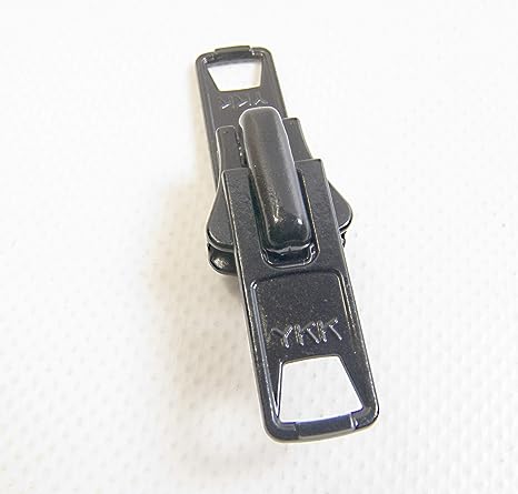 YKK Zipper Pull Tab Sliders Boat Canvas #10 Vislon Double Metal Pull Tab Zipper Sliders, 2 Piece Set - Black