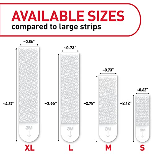 Command Large Picture Hanging Strips, Damage Free Hanging Picture Hangers, No Tools Wall Strips for Living Spaces, 14 White Adhesive Strip Pairs(28 Strips)