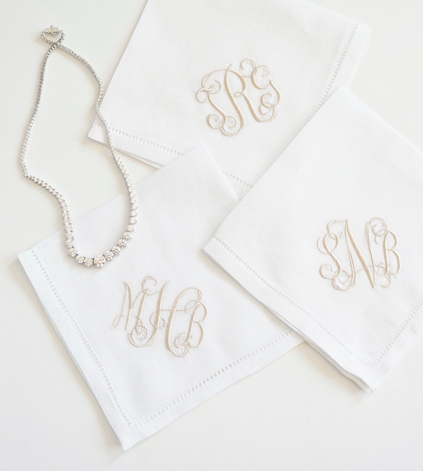 SCROLL II font Embroidered Monogrammed Handkerchief, Personalized ...