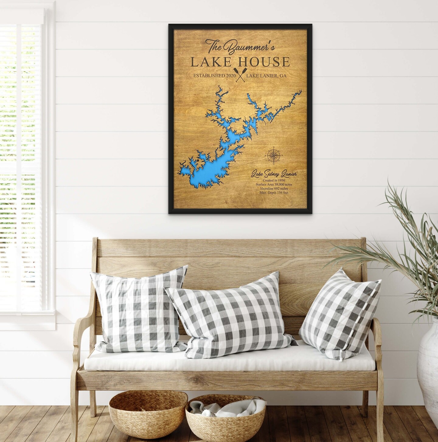 Custom Lake Map, Cabin Lake Map, Lake discount House Decor, Family Cabin Art, Lake House Wall Art, Lake House Decor, Lake of the Ozarks