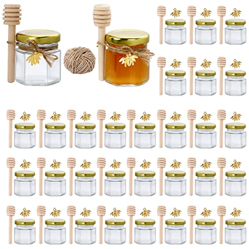 Hexagon Jars Gold Lid (15pcs, 6.0 oz) Hexagon Glass Jars with Gold  Plastisol Lined Lids for Jam Honey Jelly Wedding Favors Baby Shower Favors  Baby