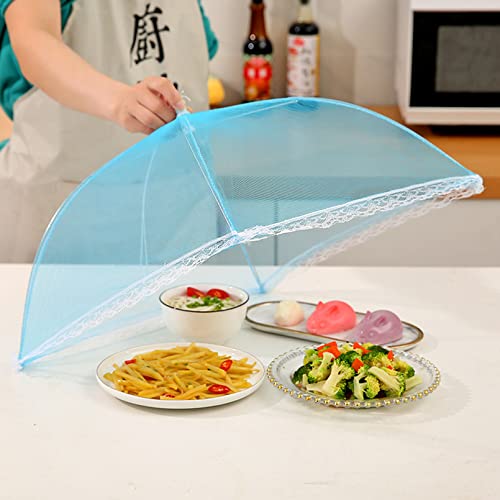 6 Pack Colored Mesh Food Cover Tents by Winknowl, Reusable and Collapsible Large 17&#x22; Pop-Up Food Net Protector Umbrella for BBQ, Picnics, Parties, Outdoor
