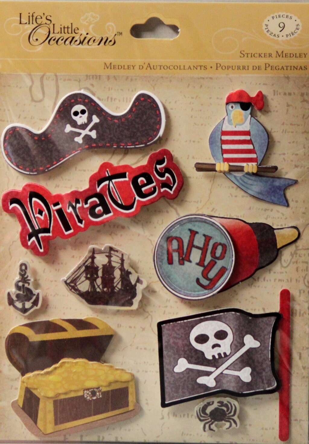 K &#x26; Company Life&#x27;s Little Occasions Pirates Dimensional Stickers Medley