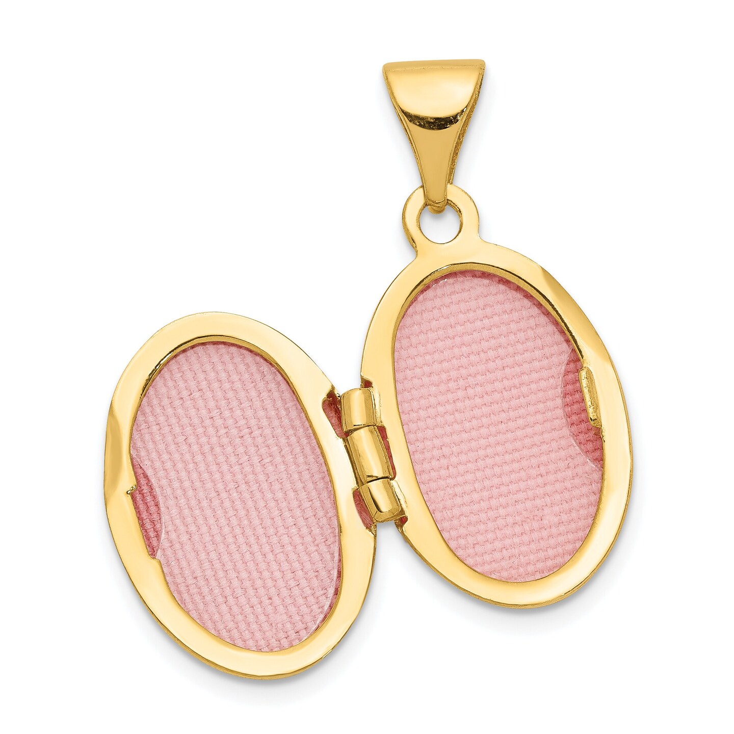 14K Yellow Gold Scrolled Oval Locket Pendant Jewelry 19.7mm x 10.9mm