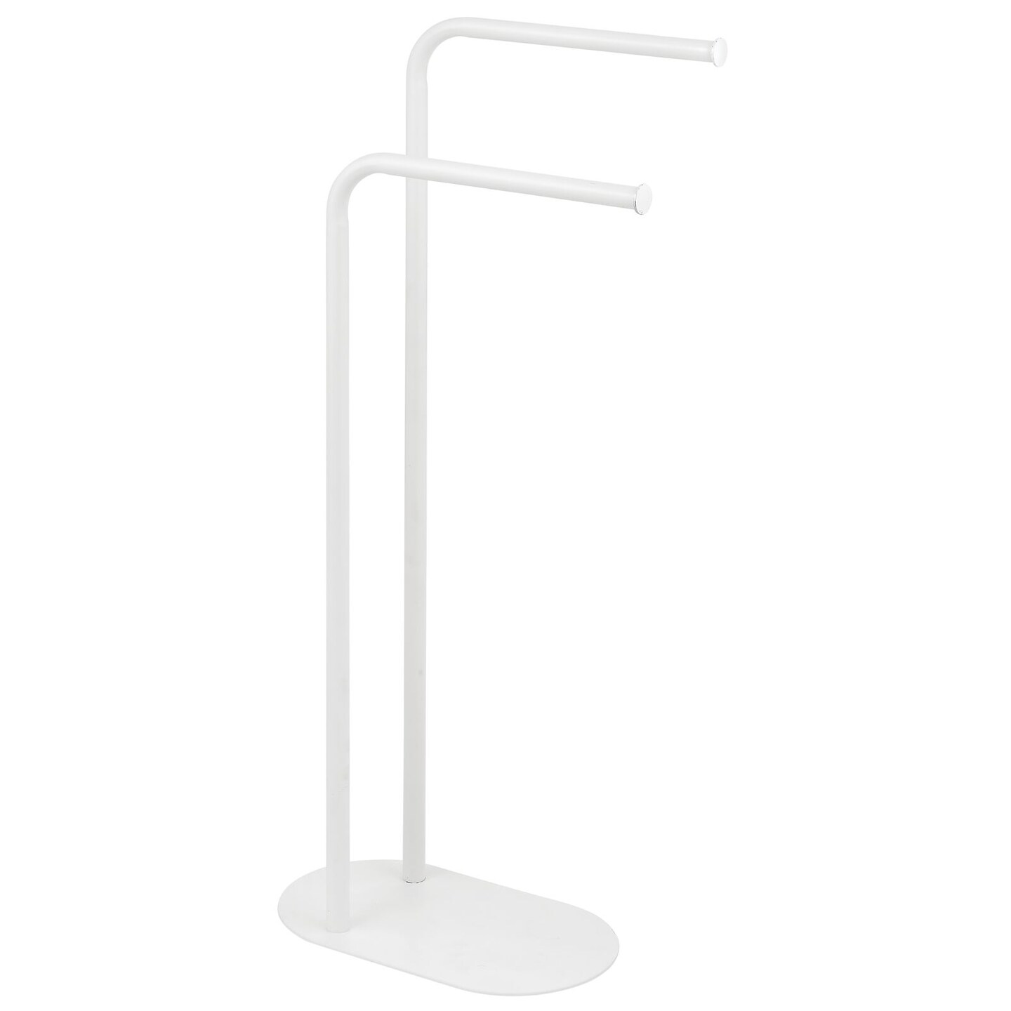 mDesign Tall Stainless Freestanding 2-Tier Towel Rack Holder Pedestal