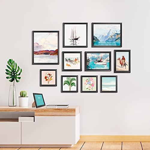 LaVie Home 4x4 Picture Frames (6 Packs, Black) Simple Designed Photo Frame with High Definition Glass for Wall Mount & Table Top Display, Set of 6 Classic Collection