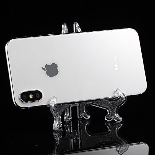 24 Pieces Plastic Easel Plate Display Stands Holders Picture Easel at Weddings, Home Decoration (Clear, 4 Inch)