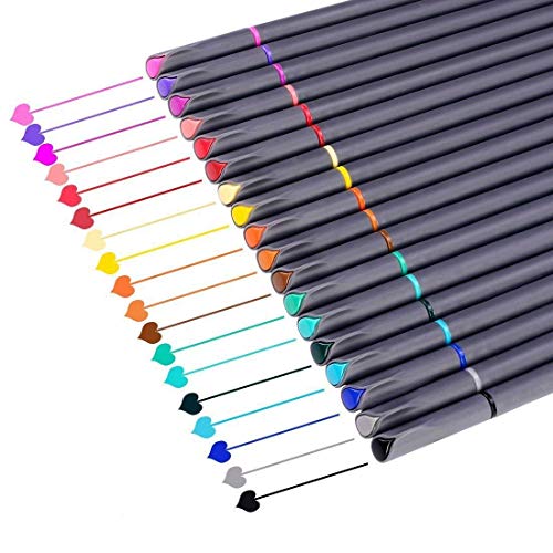 18-Pack Journal Planner Pens Colored Fine Point Markers Fine Tip Drawing Pens Fineliner Pens for Journaling, Writing, Note-Taking, Calendars, Coloring, Art, and Office Back-to-School Supplies