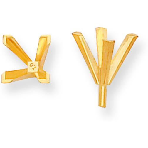 14K Gold 4 Prong Princess Peg V-End Setting 3mm