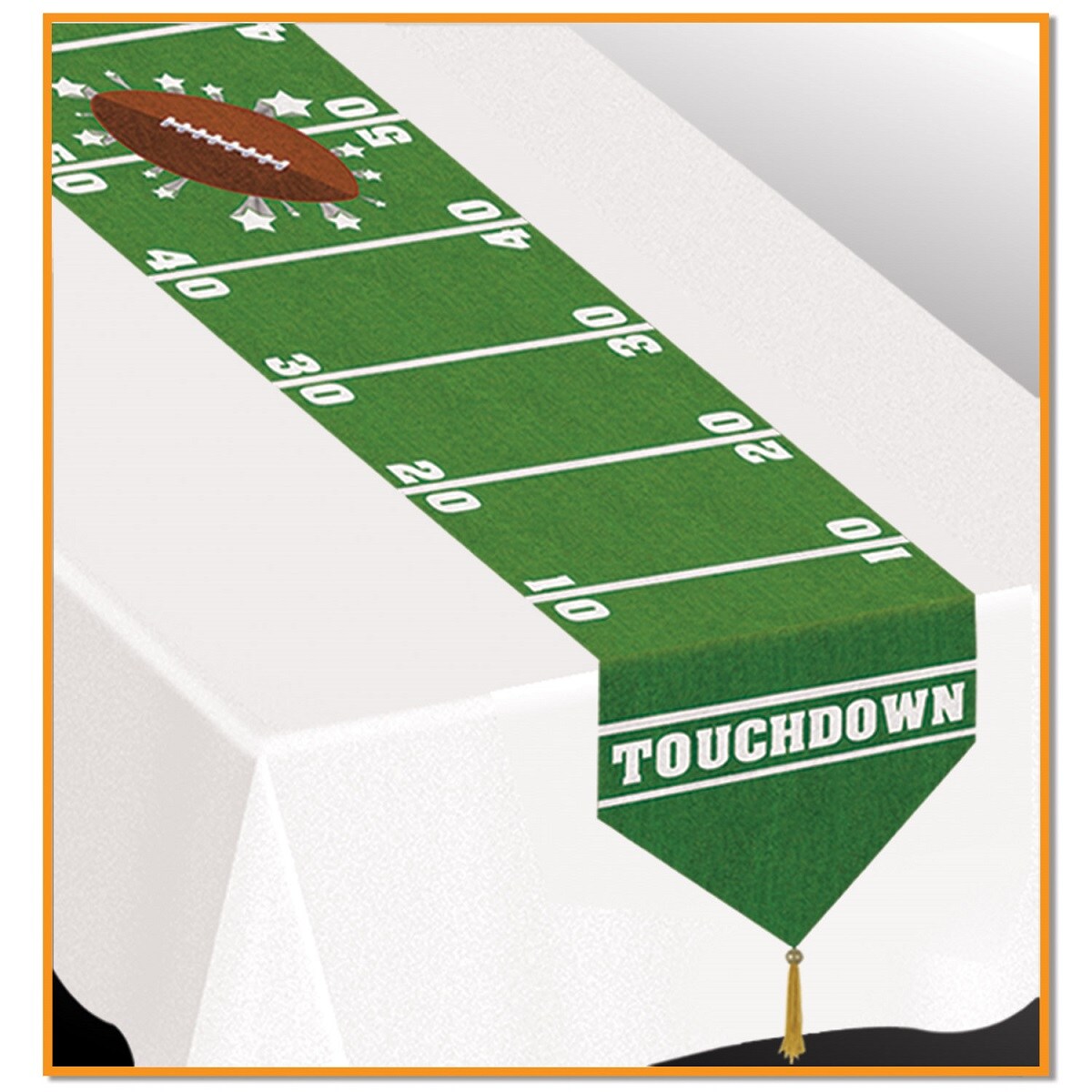 Beistle Club Pack of 12 Game Day Football Disposable Banquet Party Table Runners 6&#x27;