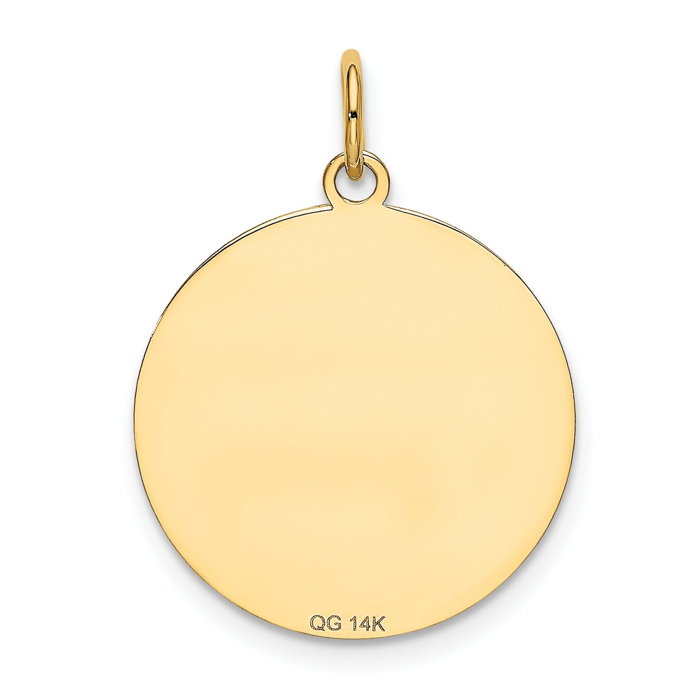 14K Yellow Gold Labrador Retriever Disc Charm Pendant Jewerly 26mm x 20mm