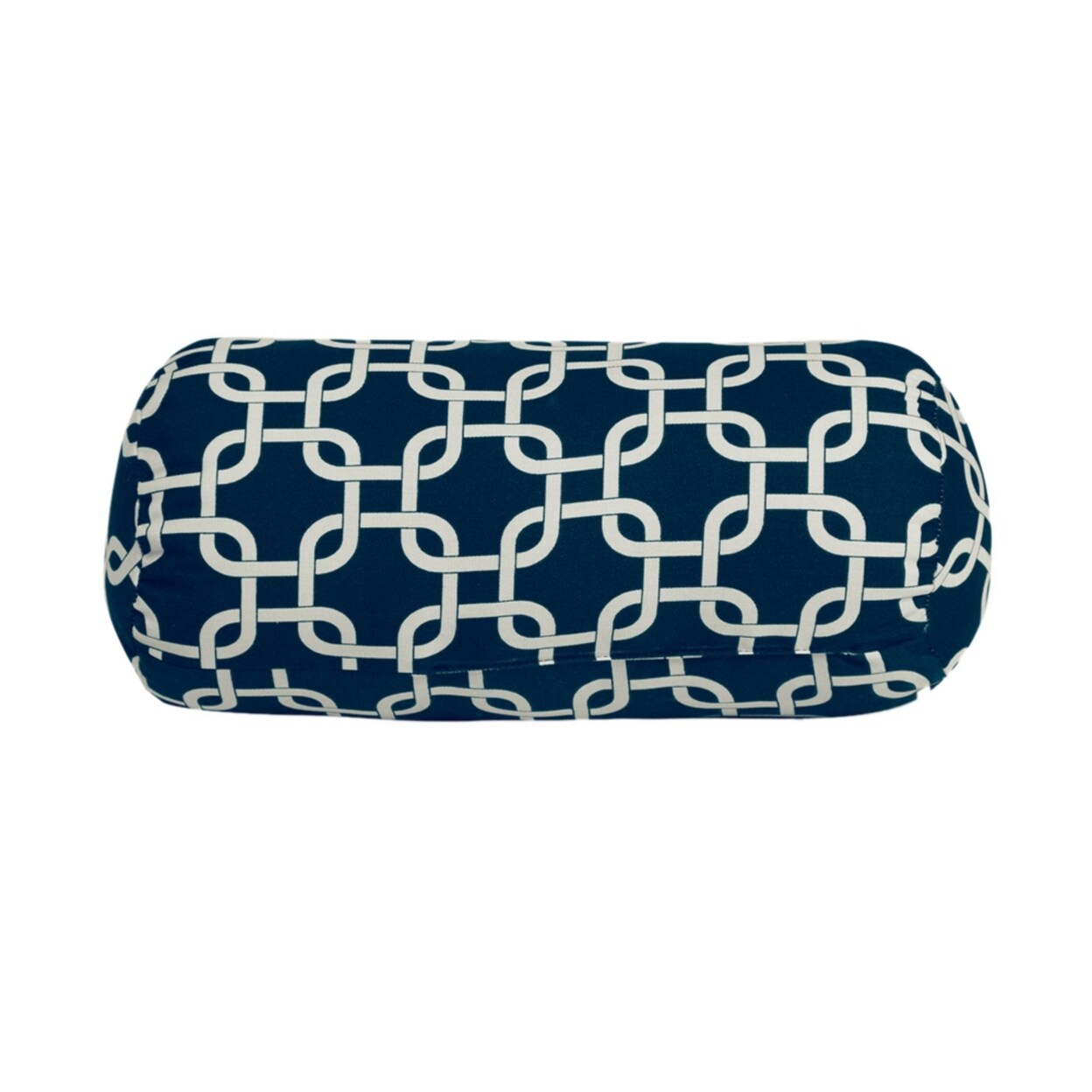 Majestic Home Goods   Decorative Navy Blue Links Round Bolster Pillow
