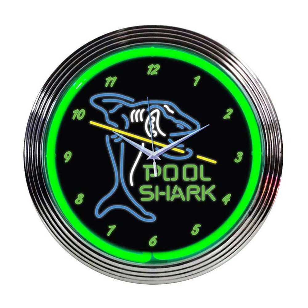 Neonetics   Home Indoor Restaurant Kitchen Decorative Pool Shark Neon Wall Clock