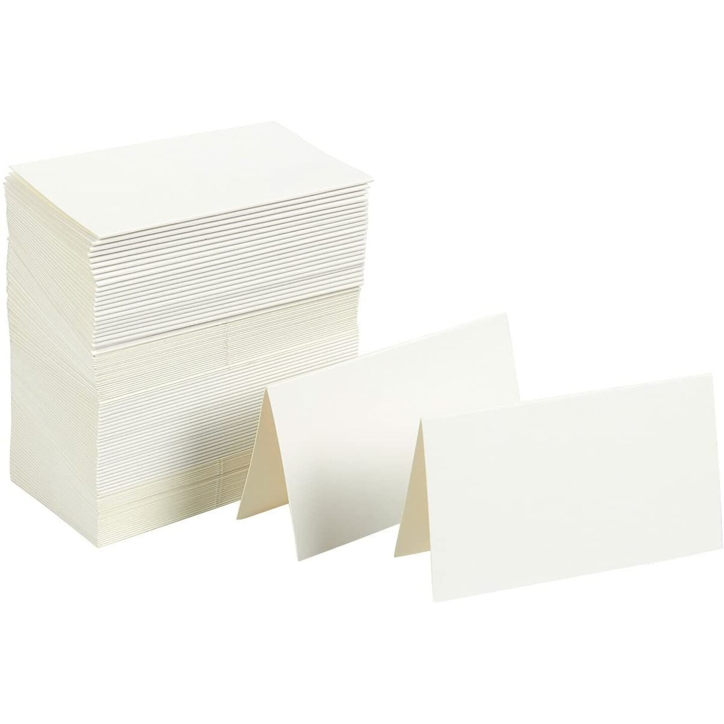 100 Pack Place Cards for Table Setting - Blank Name Cards for Wedding, Baby Showers, Banquets, Reserved Seating (3.5 x 2 In)