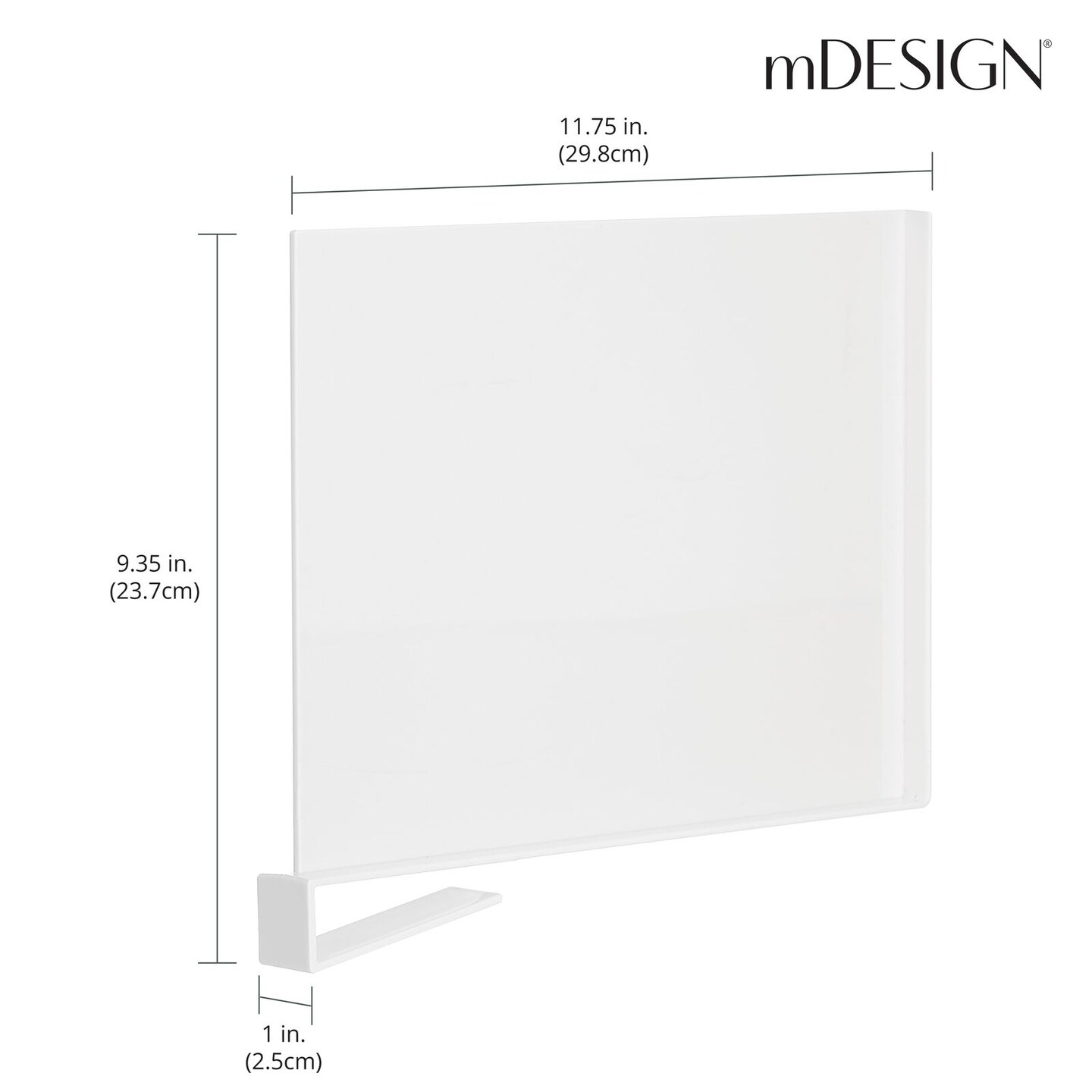 mDesign Plastic Shelf Dividers with Clip Attachment for Closets