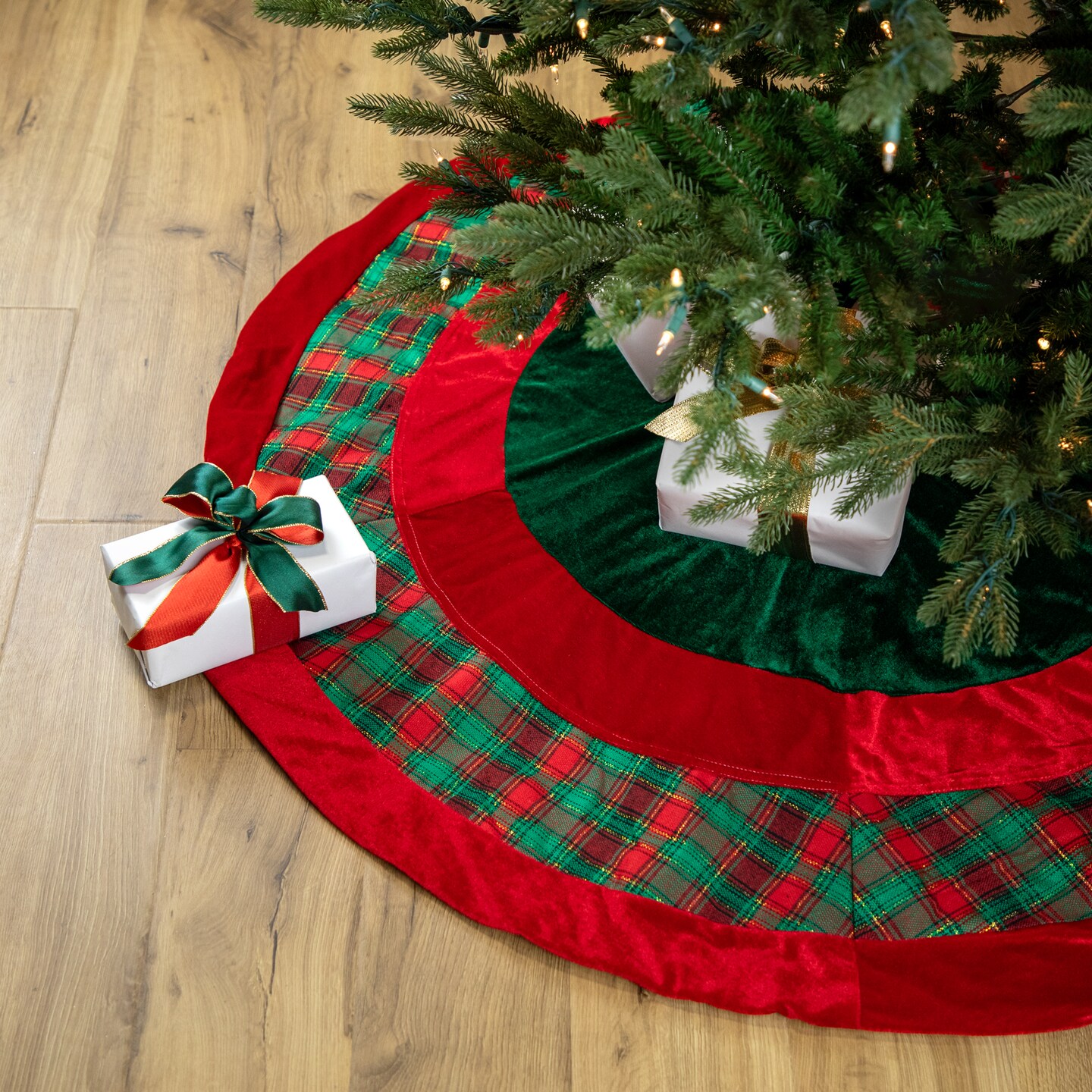 Green plaid holiday clearance skirt