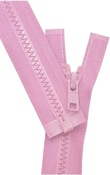 2pcs 30 Inch YKK #5 Vislon Molded Plastic Separating for Medium Weight Jacket Zippers - Made in USA (Holiday Pink - 515)