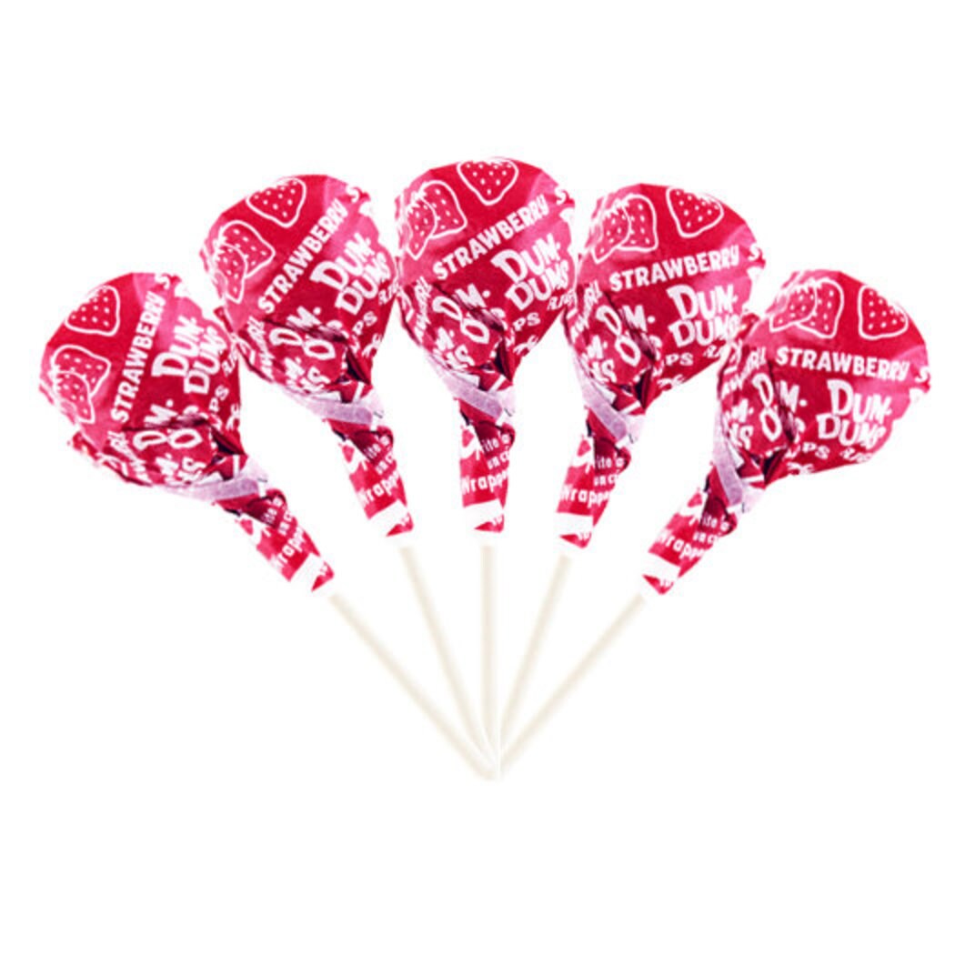 Red Candy Strawberry Dum Dums Lollipops
