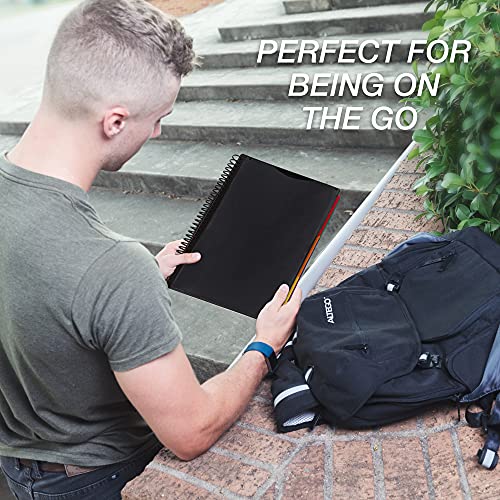 24 Pocket Spiral Project Organizer - Includes 12 Dividers, Customizable Front Cover, Erasable Write-On Tabs in Assorted Colors, and Plastic Folders with Pockets