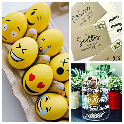 Permanent Paint Pens White Markers - 2 Pack Single color Oil Based, Medium Tip, Quick Drying and Waterproof Marker Pen for Metal, Rock Painting, Wood, Fabric, Plastic, Canvas, Mugs