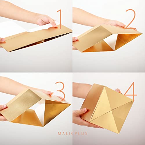 10 Gold Gift Boxes 8x8x4 Inches Premium Gift Boxes Paper Gift Boxes with Lids, Bridesmaid Proposal Boxes, Boxes for Gifts Grass Texture Gold