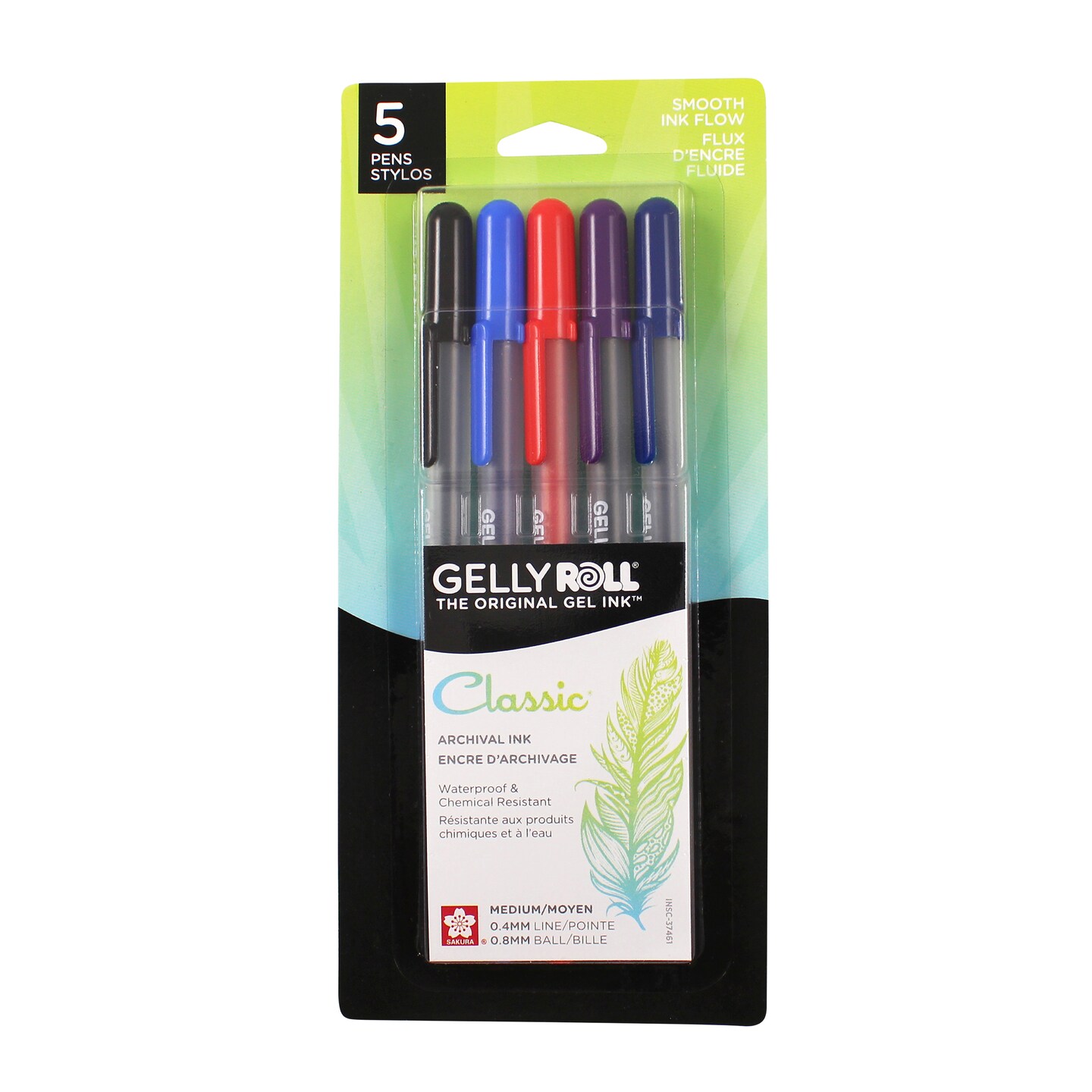 Sakura Gelly Roll Pen Set, 5-Colors, Medium