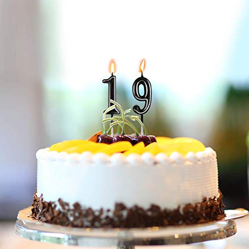 10 Pieces Black Numeral Birthday Candles - Numeric Candles for Cake Decoration, Includes Numbers 0-9, Ideal for Birthday Parties and Wedding Anniversary Celebrations