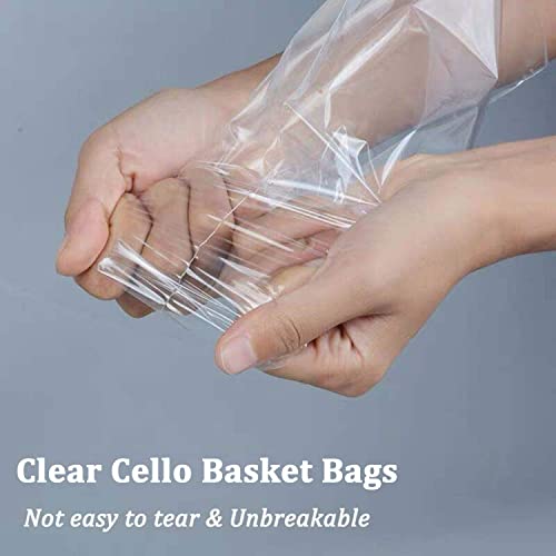 16x24Inches Cellophane Bags for Gift Baskets,Clear Cellophane Basket Bags 5Pieces