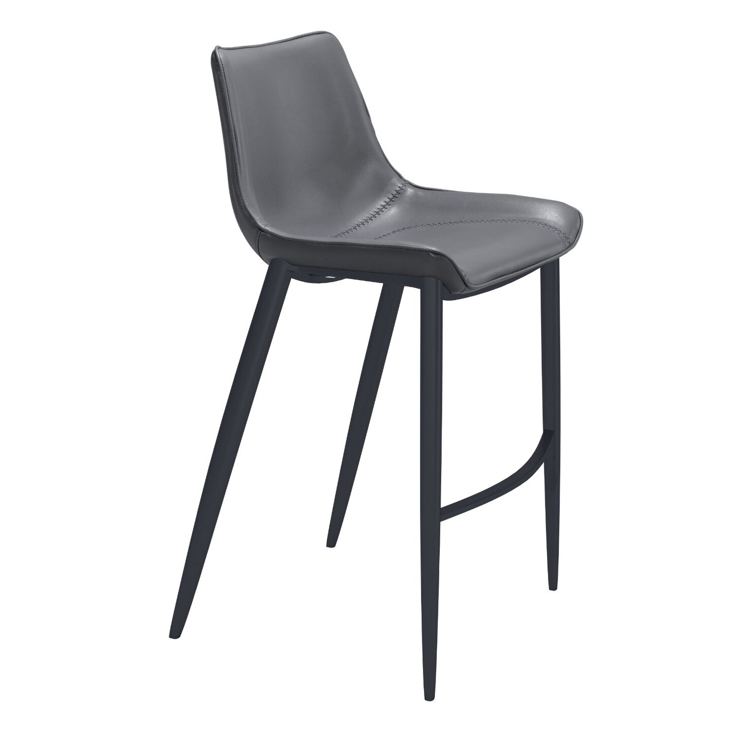 Modern Home 43.25&#x22; Gray and Black Upholstered Stackable Bar Chair