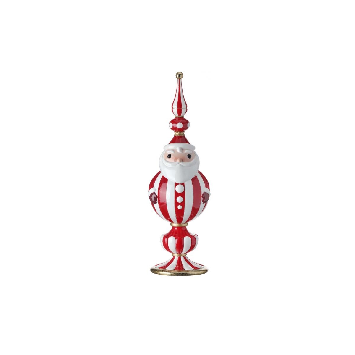 Contemporary Home Living 18&#x22; Peppermint Santa Claus Finial Christmas Figurine
