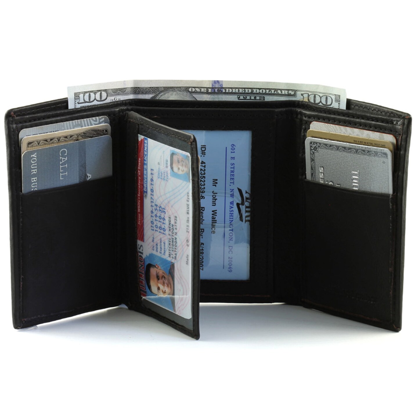Trifold Wallets For Men RFID - Leather Slim Mens Wallet With ID