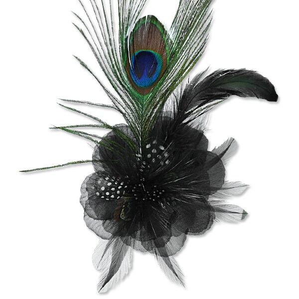 Yola Peacock Feather Brooch and Hairclip