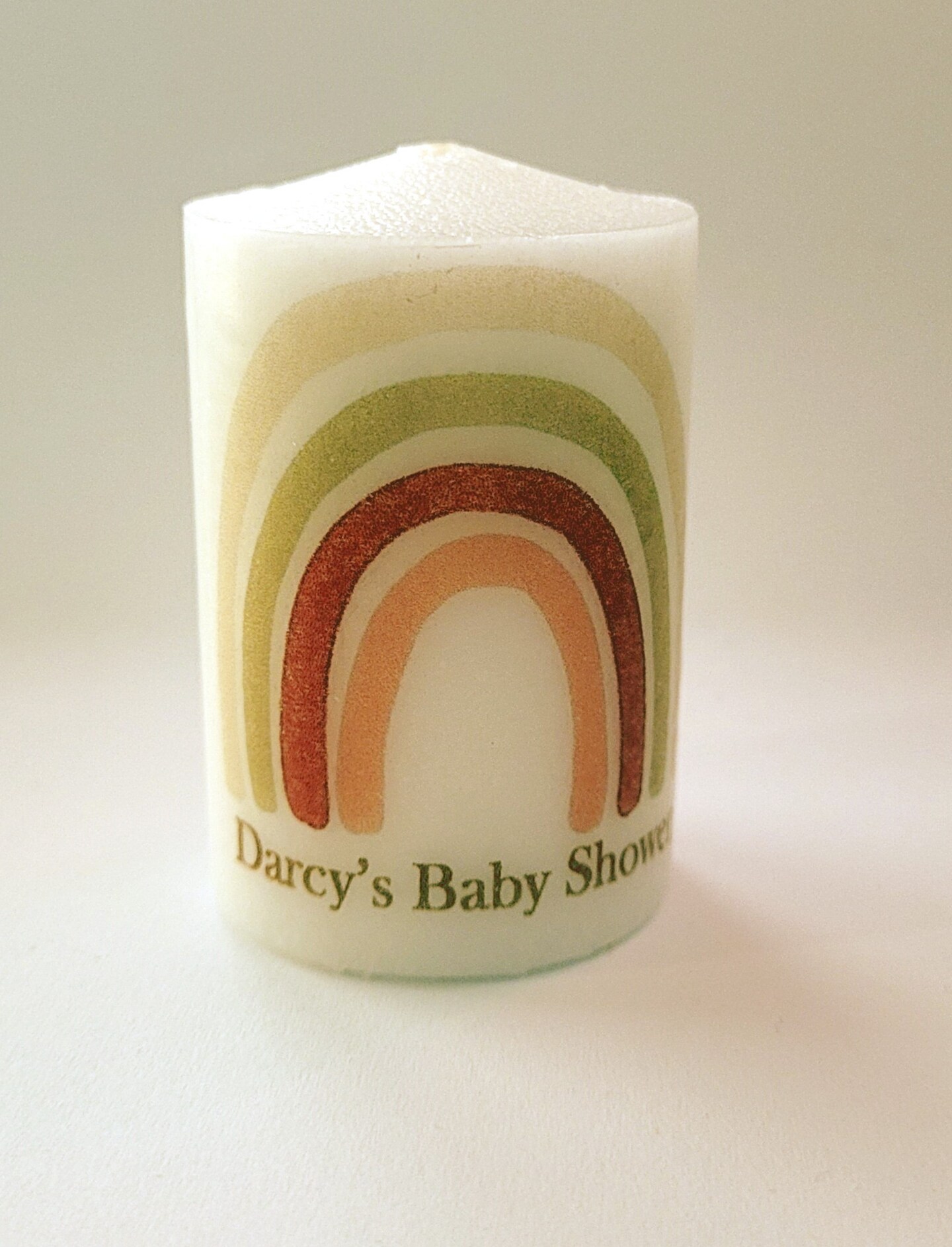 10 Boho Baby Shower Candle Favors, Boho Rainbow, Gender Neutral, Bohemian, Personalized, Journaling Supplies