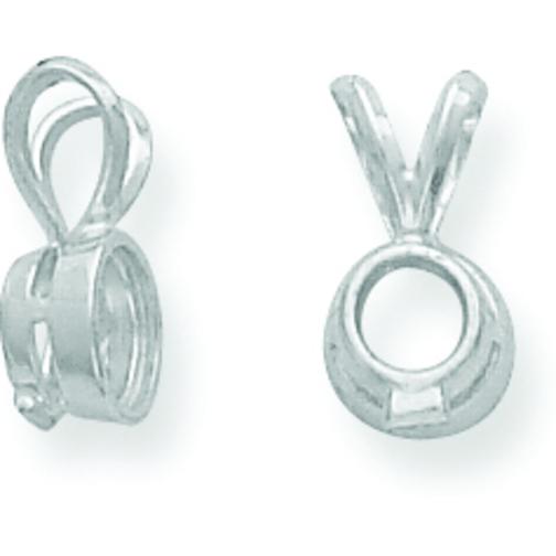 14K White Gold 0.1ct Round Bezel Pendant Setting