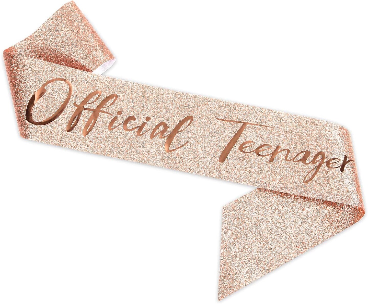 13th Birthday Sash and Crown for Girls, Rose Gold Official Teenager Sash and Tiara for Girls, 13th Birthday Gifts for Happy 13th Birthday Party Favor Supplies