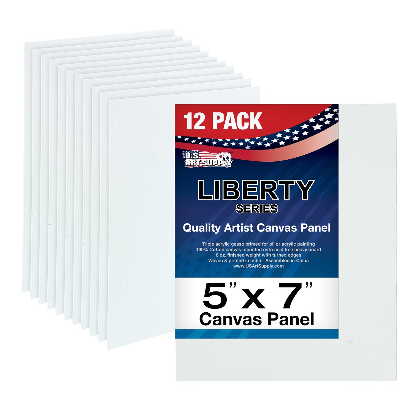 5&#x22; x 7&#x22; Professional Artist Quality Acid Free Canvas Panel Boards for Painting 12-Pack