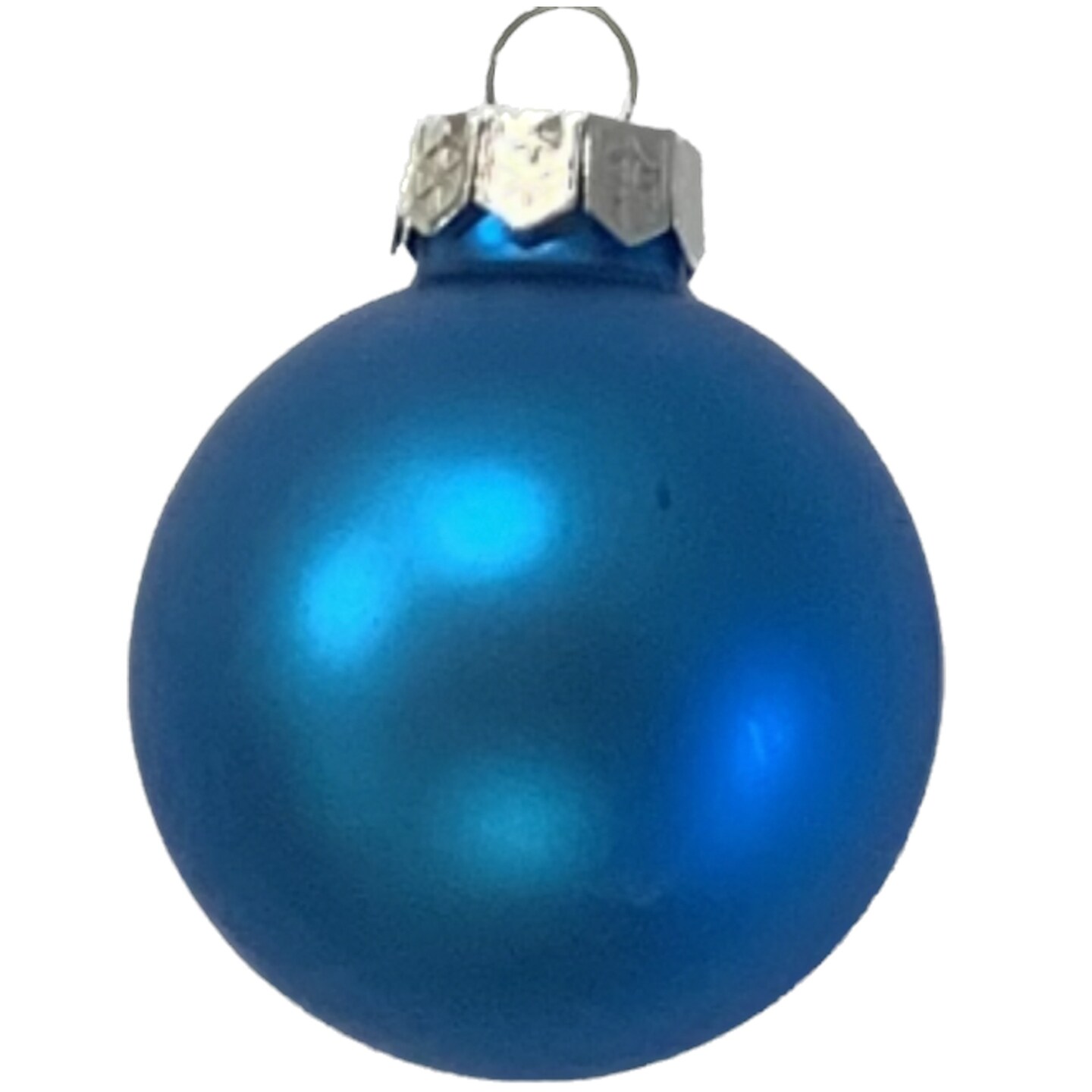 Whitehurst Mini Matte Finish Glass Christmas Ball Ornaments - 1.5" (40mm) - Blue - 40ct
