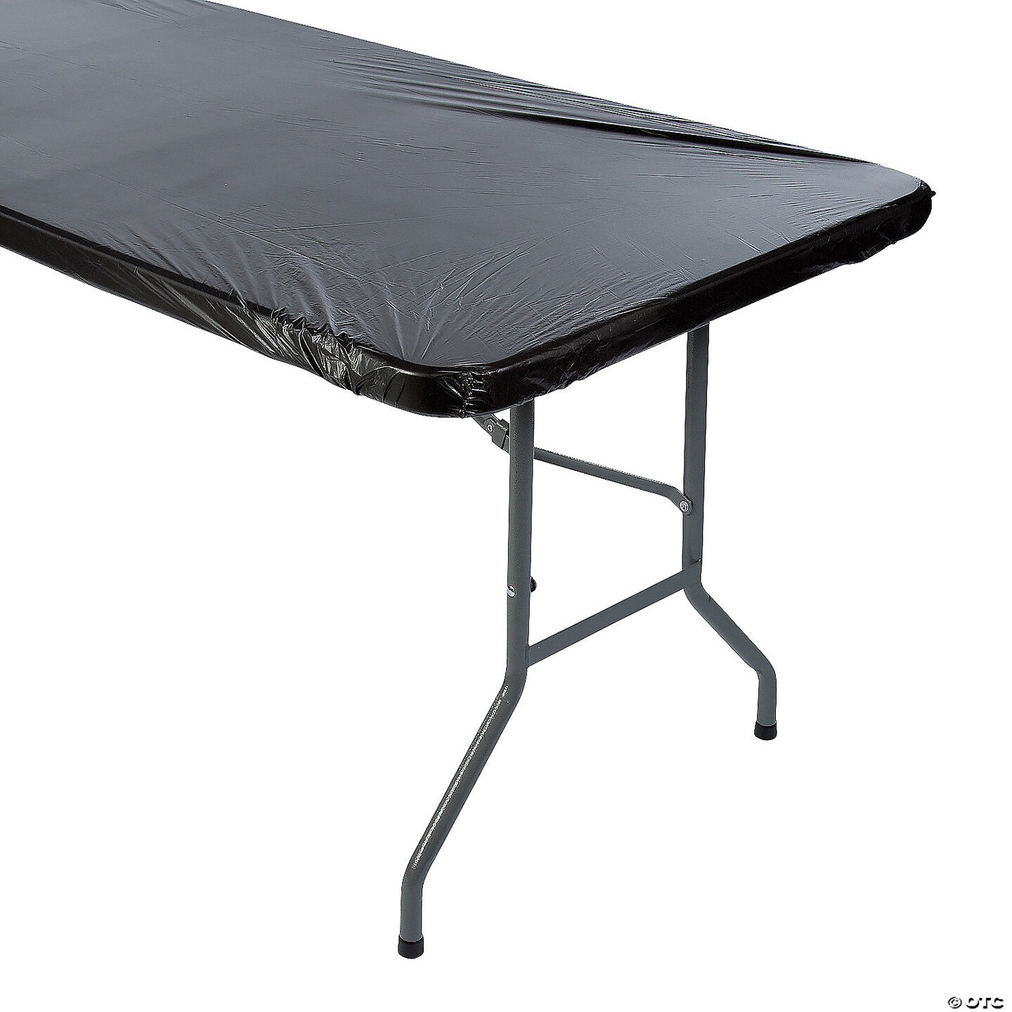 Orange Rectangle Fitted Plastic Tablecloth 6 Ft