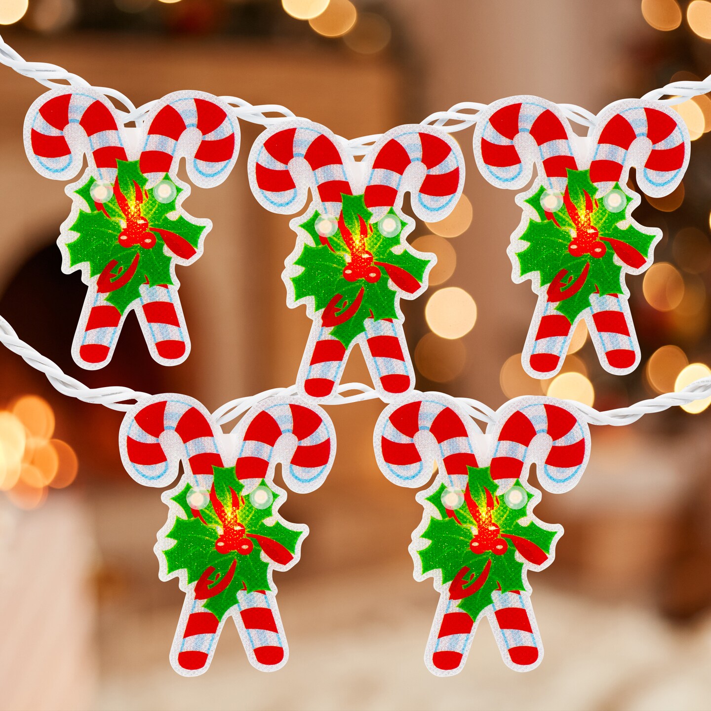 Northlight 10-Count Candy Cane Christmas Light Set - 6ft White Wire