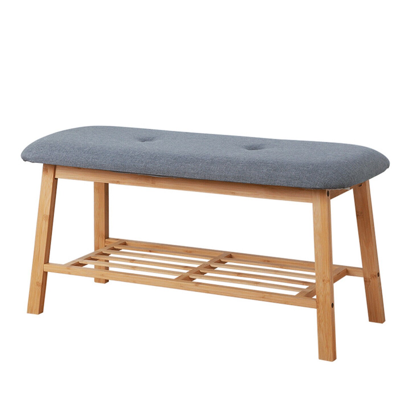 Kitcheniva 2 Tier Bamboo Shoe Rack Bench