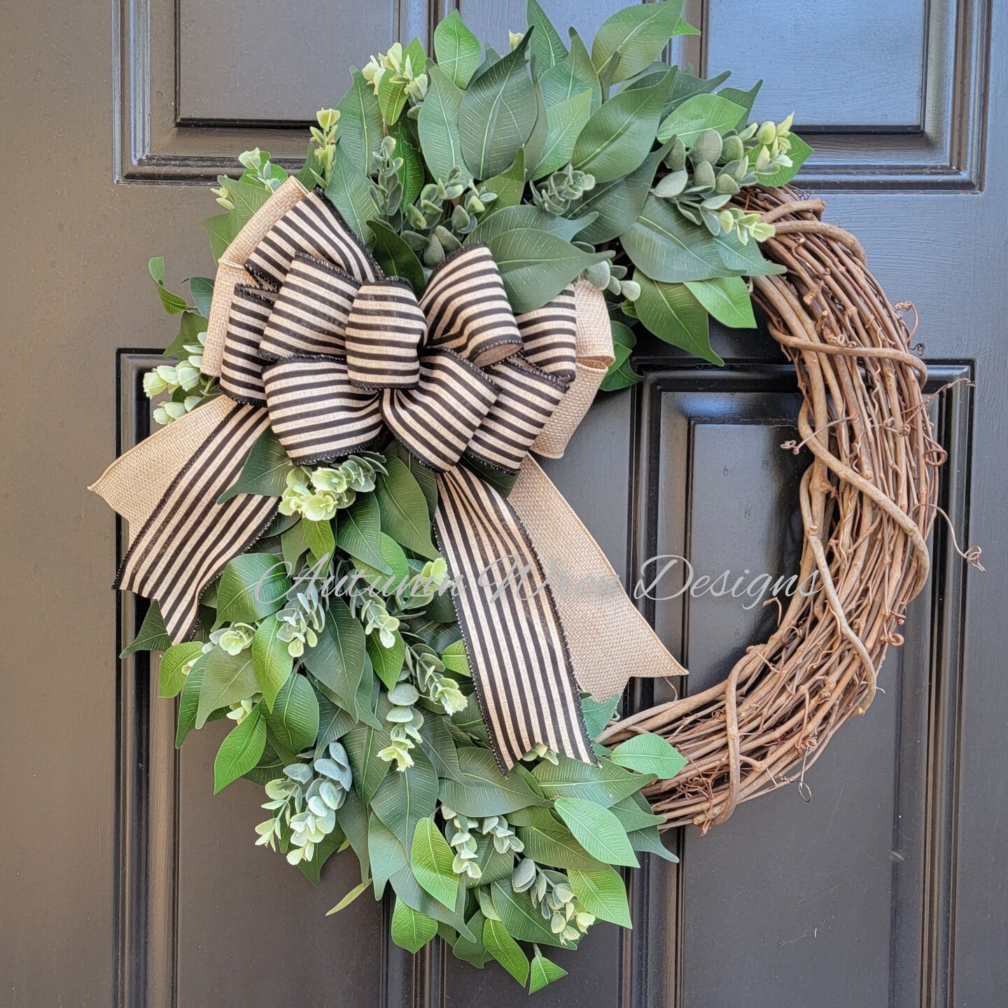 Mixed Green Eucalyptus Wreath with Cream Berries – Year Round Wreath hotsell