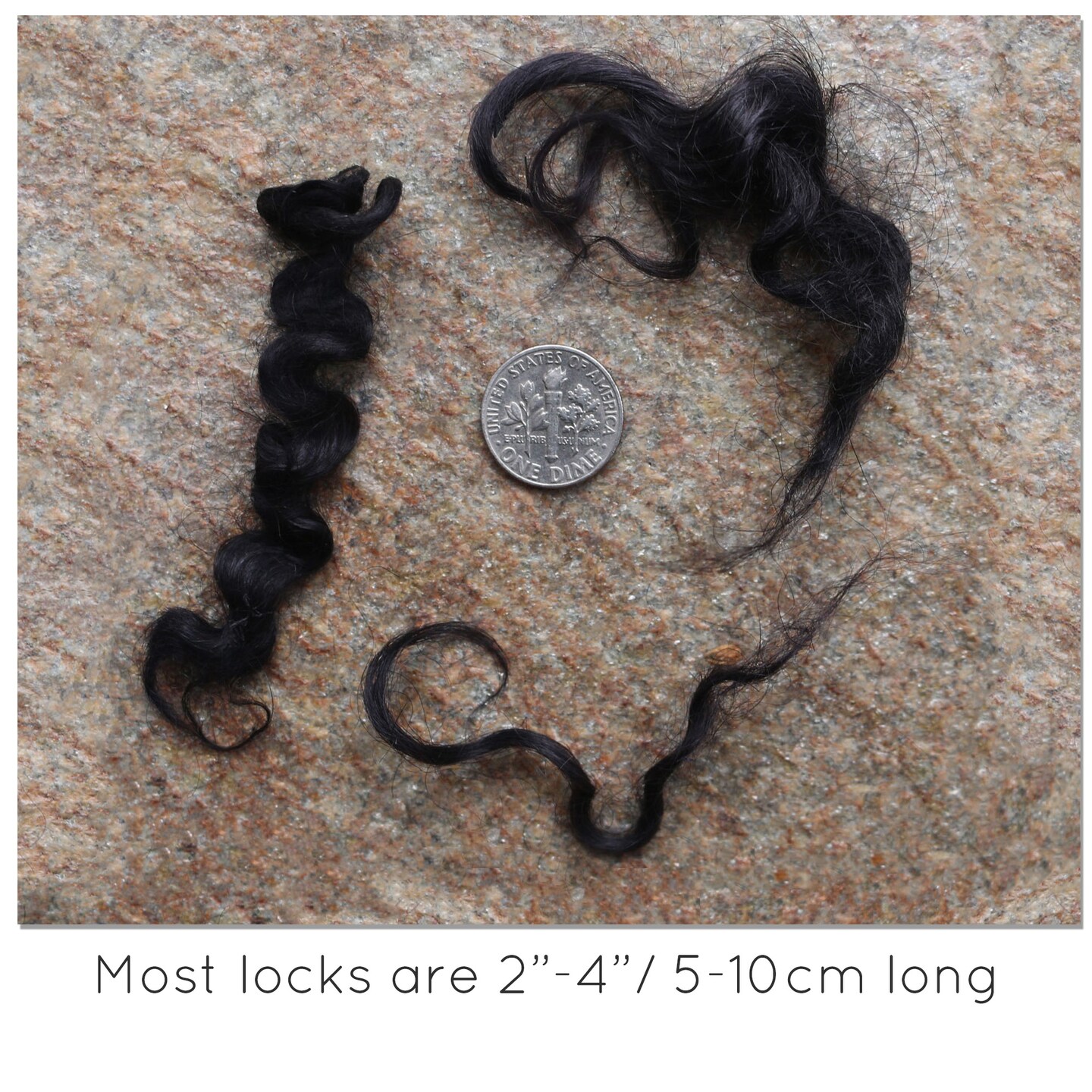 BLACK MOHAIR LOCKS. Organic Hand-Dyed Curly Wool for Rooting Doll Hair, Felting, Blending, Spinning. 1oz
