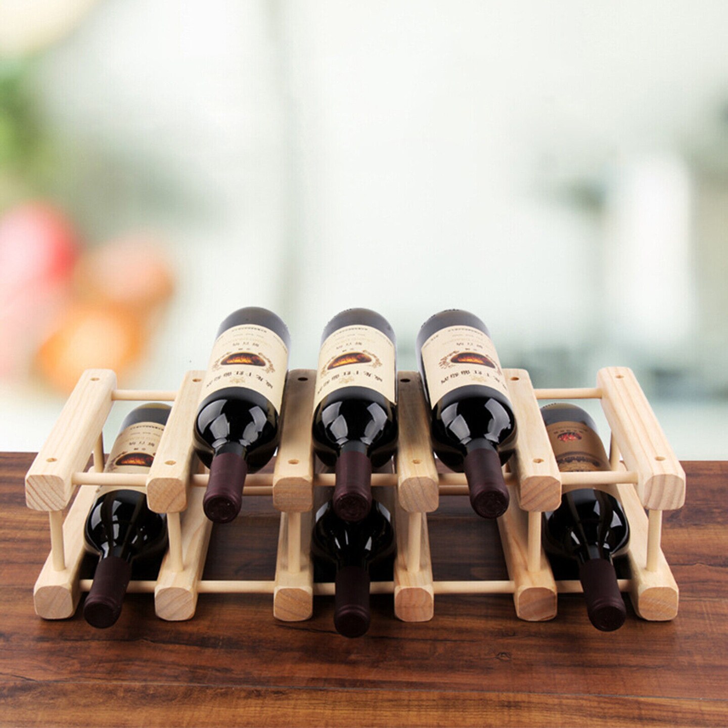 Kitcheniva Wooden Stackable 20 Bottle Wine Rack Storage